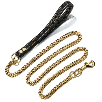 

10mm Stainless Steel Drawstring Pet Dog Accessories Golden Tow Rope Wholesale Good Quality Affordable Durable Latest Style