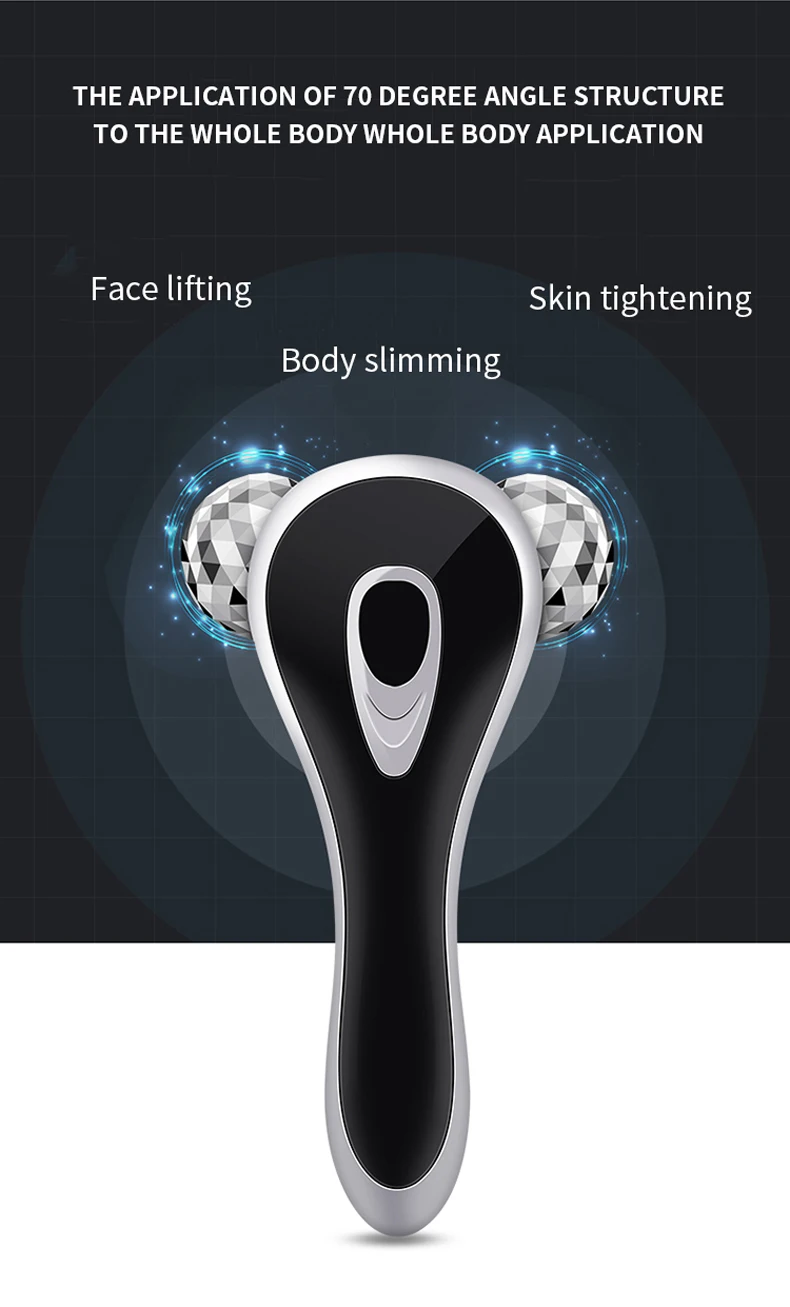 3D ролик для подтяжки лица ручной микротоковый косметический роллер для лица профессиональный для лица подтягивающий антивозрастной Массажер для всего тела в форме
