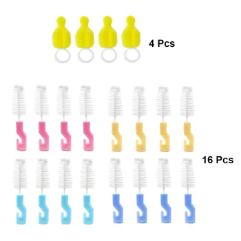 

20PCS Portable Baby Bottle Teat Brushes Durable Nipple Cleaning Brushes Pacifier Cleaning Brushes for Baby Home Outdoor (Sponge,