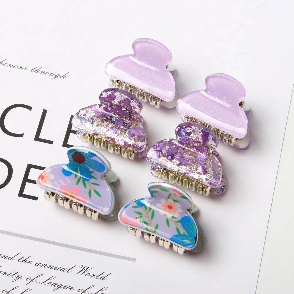 6 stücke Kleine Haar Klaue für Mädchen Nette Bunte Mode Haar Zubehör Mini Acryl Haarnadeln Koreanische Kinder Kunststoff Haar Clip clamp – Detail 6