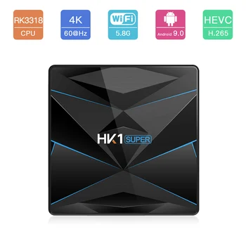 

TV Box Android 9.0 HK1 Super Rockchip RK3318 Quad Core Mali-450 4K Smart TV Box with Dual Wifi 100M LAN BT4.0 USB3.0 Set top Box