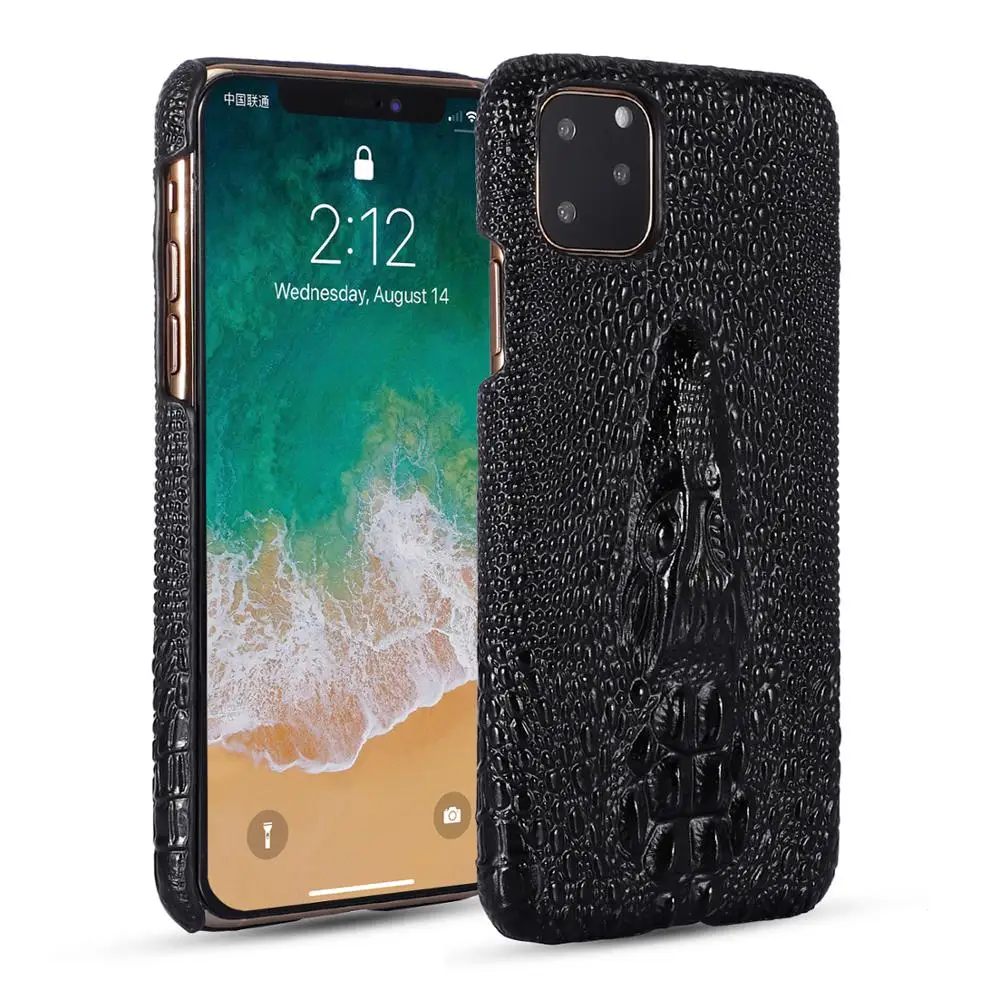 Ультра тонкий чехол из натуральной кожи для iPhone 11 Pro Max 11Pro, роскошный тонкий жесткий чехол из крокодиловой кожи, чехол s, новинка