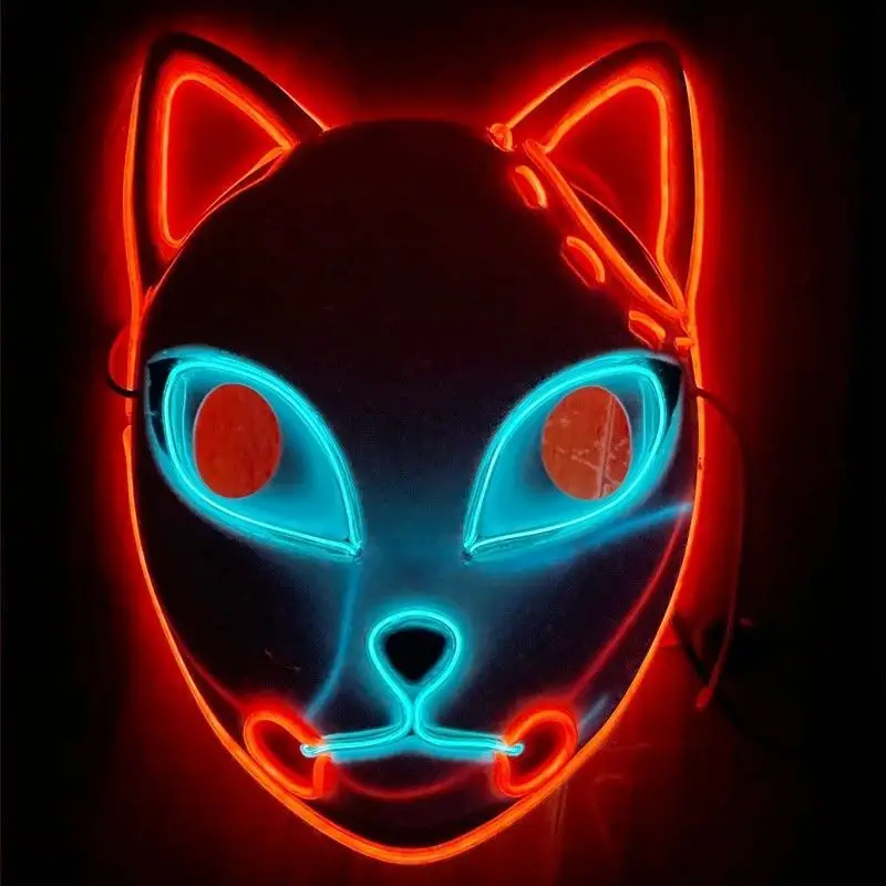 Party Anime Demon Slayer Tanjirou Mask Sabito Mascarilla Masks Makomo Cosplay Masques Halloween Mascaras Costume LED | Тематическая