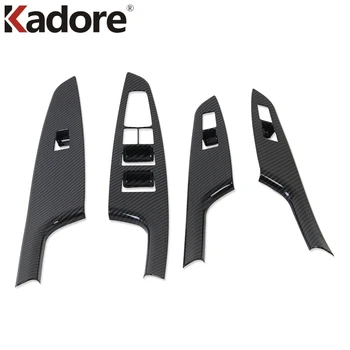 

For Hyundai Tucson 2019 2020 2015-2017 Carbon Fiber Car Window Lift Switch Panel Trim Cover Stickers Interior Accessories LHD