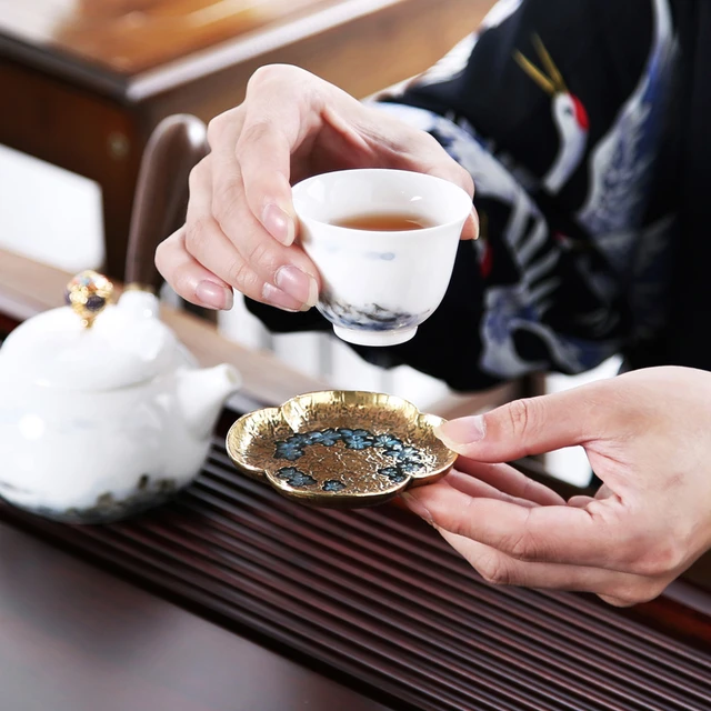 Japanese Resin Tea Coaster Kung Fu Tea Solid Wood Heat Insulation Pad  Household Non-slip Saucer Tea Mat Tea Accessories