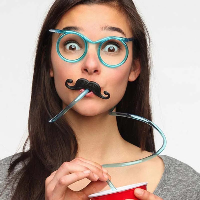 Funny Soft Glasses Drinking Straw Unique Flexible Plastic Toys for Children | Игрушки и хобби