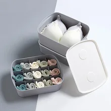 

Household Plastic Underwear Storage Box Drawer Wardrobe Storage Box Underwear Bra Socks Stackable Compartment Storage Box