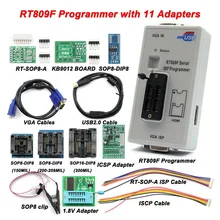 Mais novo rt809f isp programador/rt809 lcd usb programador ferramentas de reparo 24-25-93 série ic com 11 adaptadores