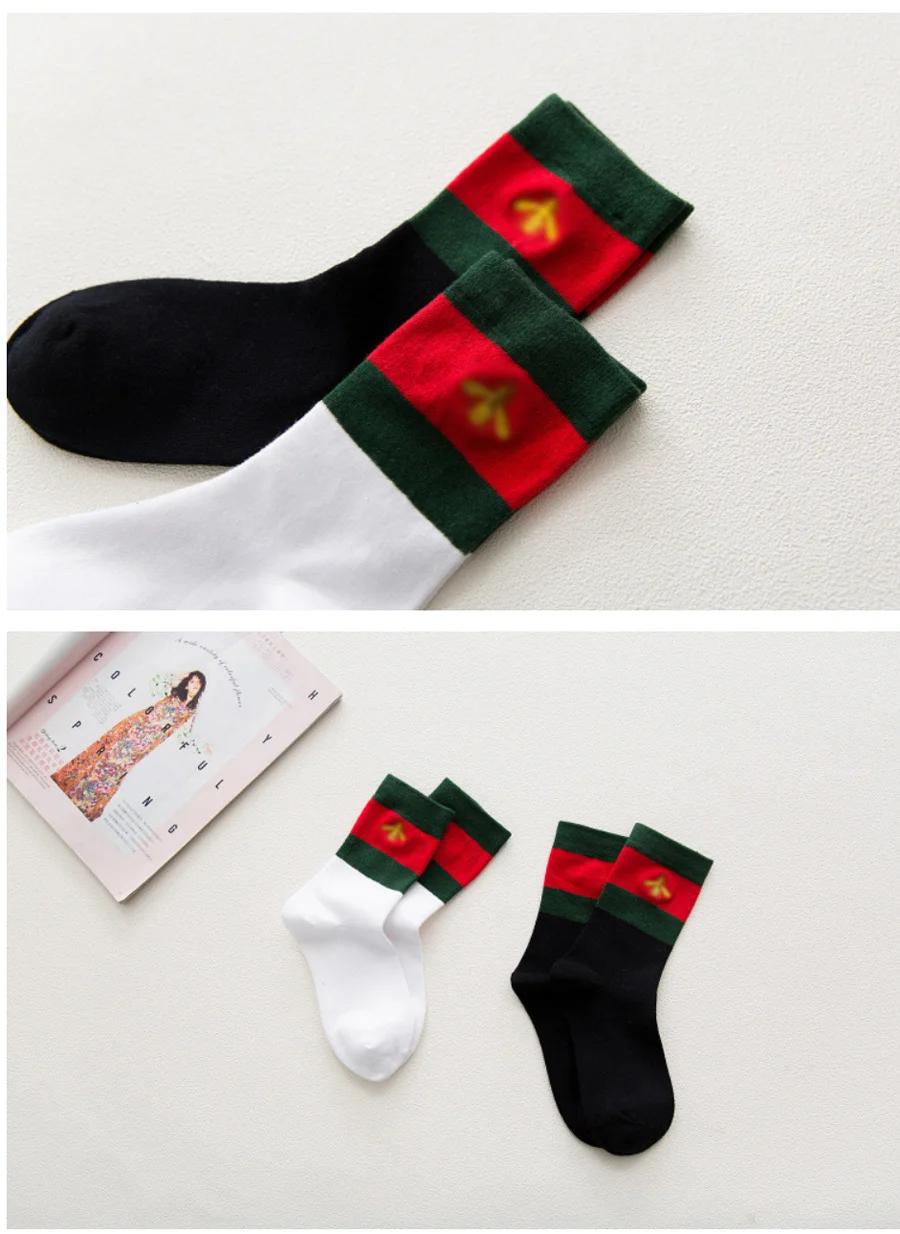 Хлопковые носки с вышивкой пчелы для мужчин и женщин, новые японские корейские носки без пятки, брендовые модные спортивные носки Беговые