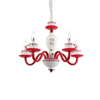 

American Coffee Cup Shade Candlestick Chandeliers Lights Children's Room Nordic Bedroom Lamps Led Princess Room Deco Lighting