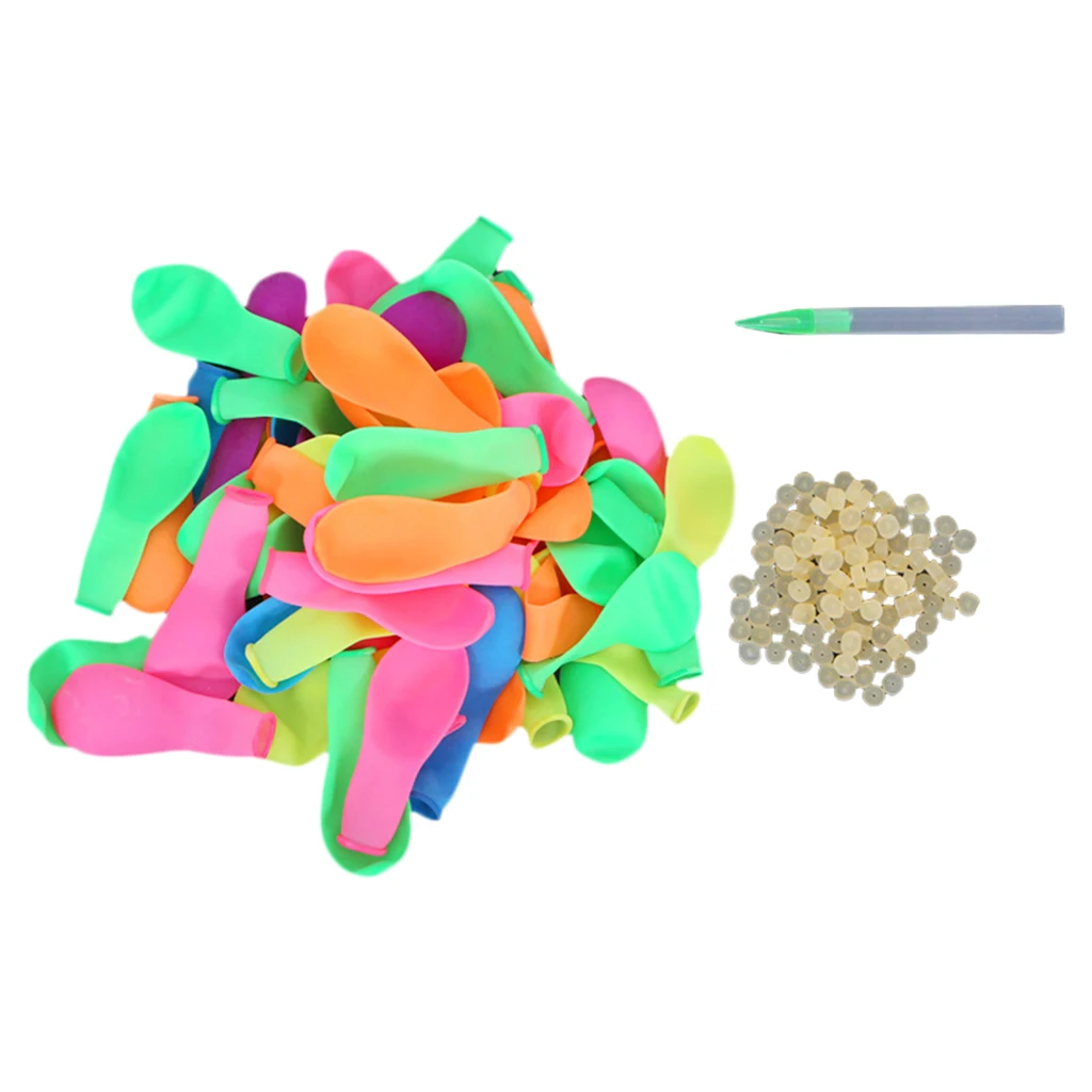 120PCS Latex Water Balloons Refill Kits Party Water Bomb Balloons Quick Filling