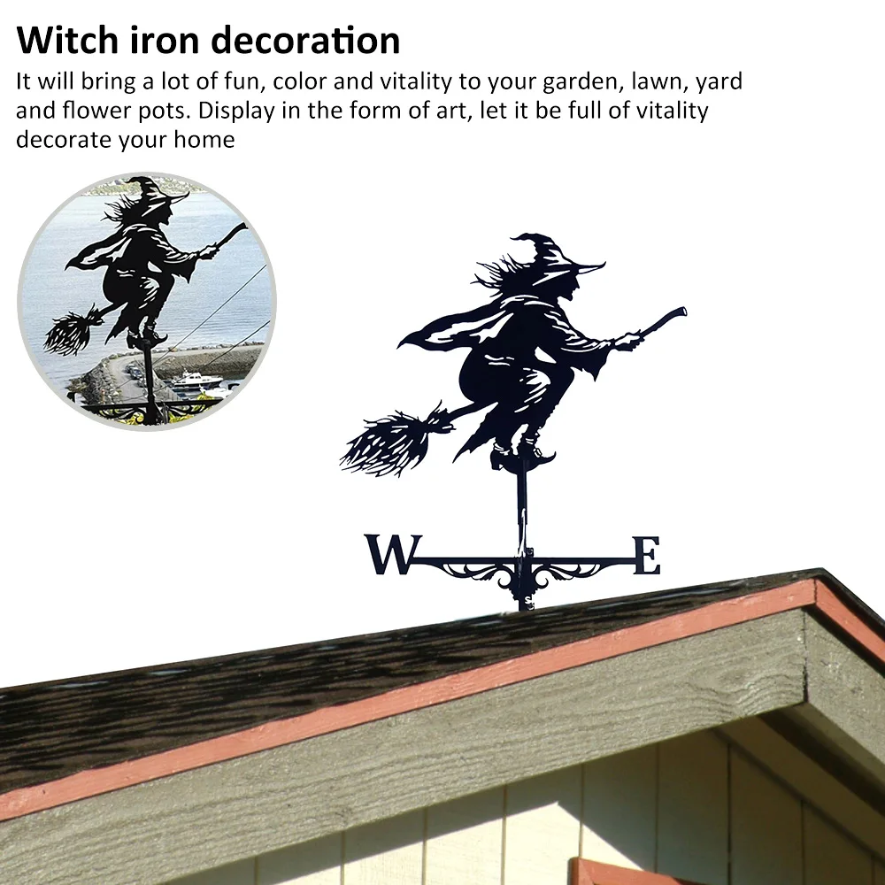 Girouette En Fer Forgé Motif Oiseau - 35x50 Cm, Acier Inoxydable - Décoration Jardin Et Extérieur - 6