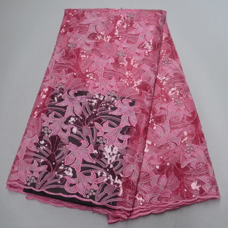 Детские розовые кружева, французская кружевная ткань, высокое качество, кружевная ткань, материал, вышивка с блестками, африканская кружевная ткань для платьев