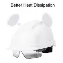 Защитный шлем с козырьком, жесткий защитный шлем, встроенные защитные очки, Защитный Рабочий шлем