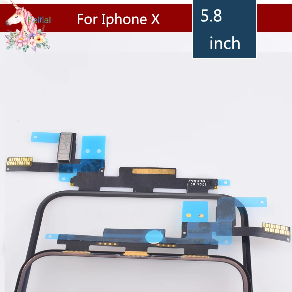 5," для iphone X A1865 A1901 сенсорный экран дигитайзер панель сенсор Переднее стекло объектив для iphone X ЖК-стекло замена