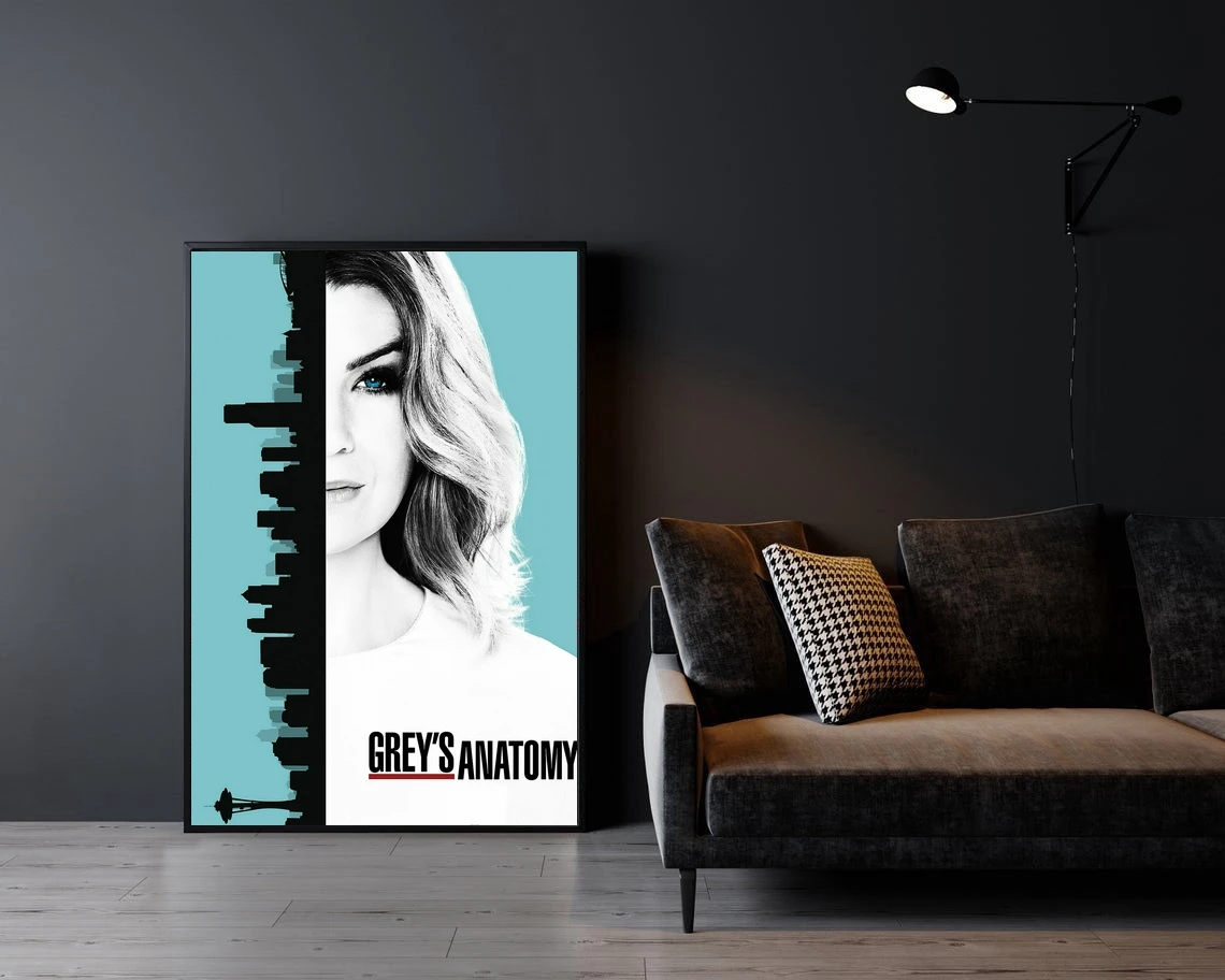 

Серый анатомический кинопостер Home картины для украшения стен (без рамки)