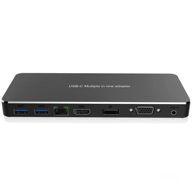 USB C концентратор с HDMI VGA RJ45 3,5 мм разъем PD Зарядное устройство USB 3,0 адаптер usb-хаб для Macbook Pro Аксессуары Мульти USB 3,0 type C концентратор