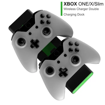 

Wireless Charger Double Charging Dock Station with Non-slip Mat for XBOXONE/X/Slim Series Gamepad Handles Gaming Accessories