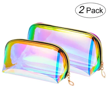 

2 Pack Laser Symphony Cosmetic Bag Transparent TPU Travel Toiletry Storage Bag Makeup Cases Bag Travel Organizer Bag Dropship