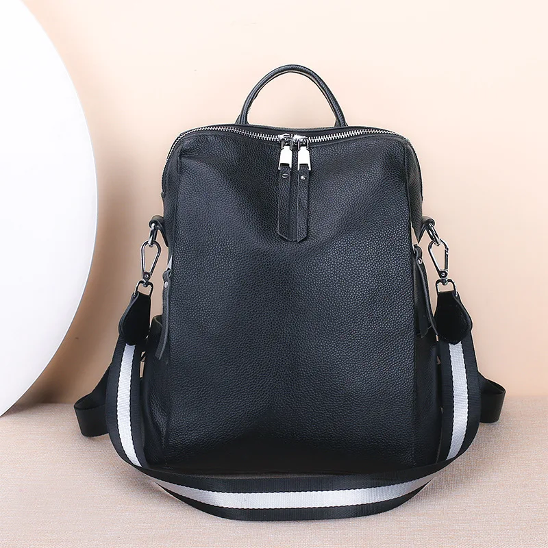 

First Layer Leather Backpackage Women's 2019 New Style Autumn And Winter Korean-style Large-Volume WOMEN'S Leather Bags Large Ba