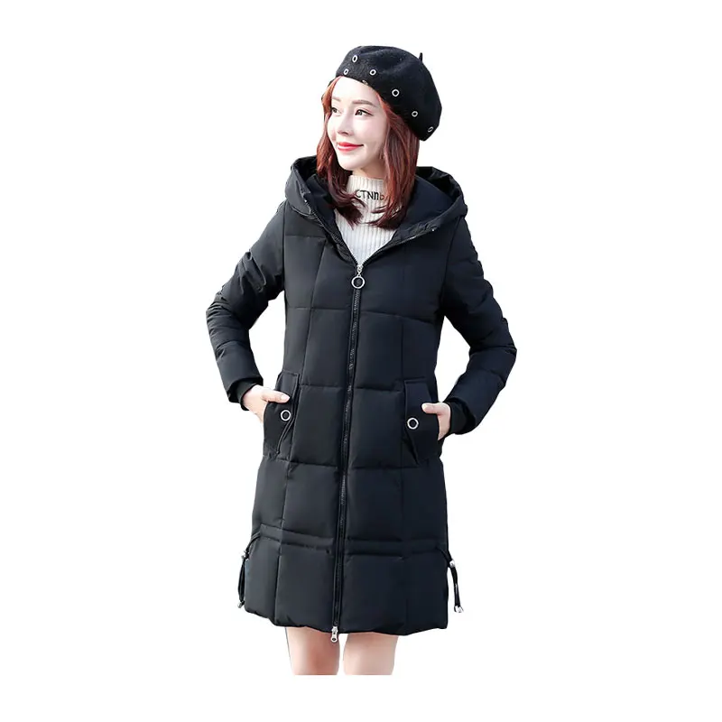 

Women's Long Winter Big Pockets Hooded Windproof Down Jacket Oversized Cotton Padded Coat