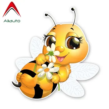 

Aliauto Car Stickers A Lovely Little Bee PVC Car Decal for Volkswagen Polo Skoda Golf Opel,14CM*15CM