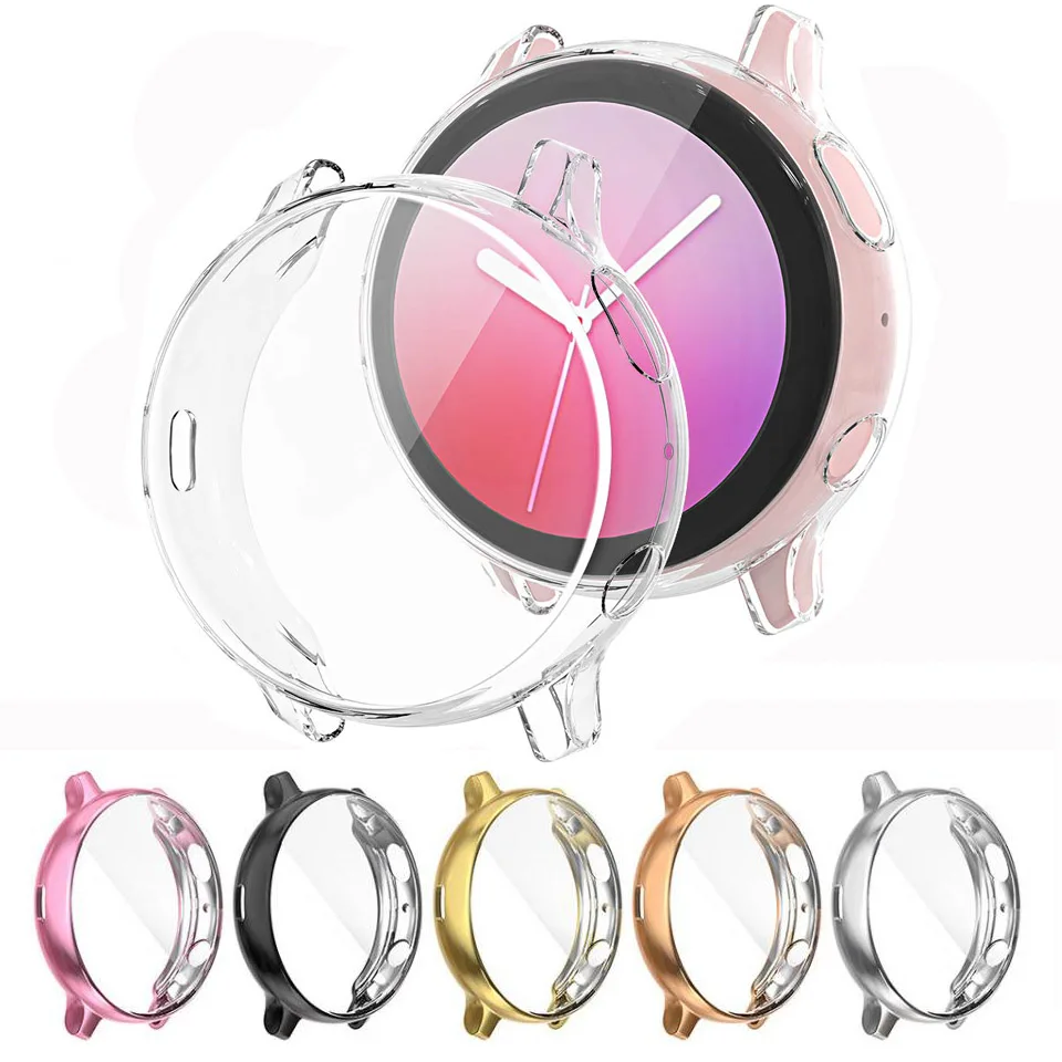 

Case For Samsung Galaxy Watch 4/Active 2 44mm 40mm TPU All-Around Bumper Screen Protector Galaxy Watch 4 Classic 42mm 46mm Cover