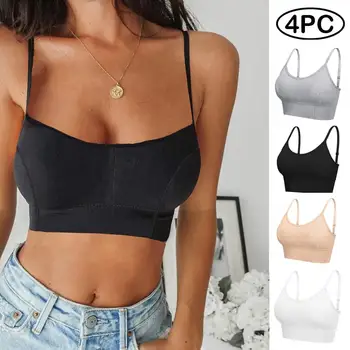

4PCS fashion seamless underwear women wireless vest fitness female push up bra brassiere intimate lingerie modis bralette lady