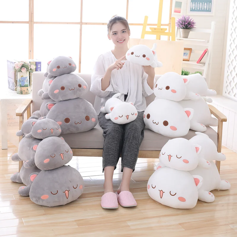 35/50/65 см Kawaii Лежащая кошка мягкие плюшевые игрушки животные Милая кукла подушка