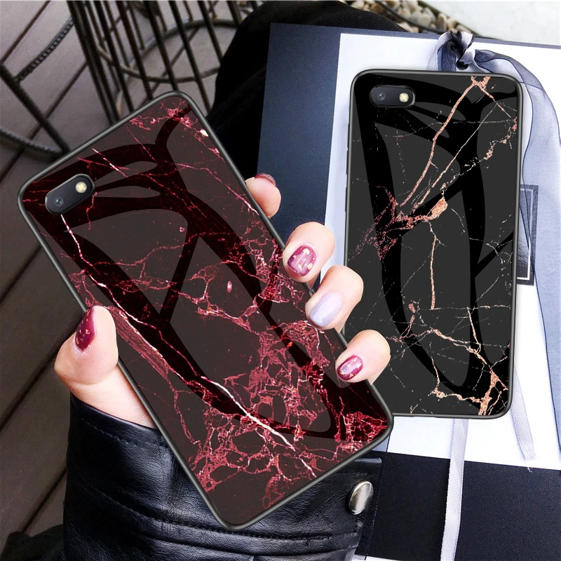 

Marble Glass Case For Xiomi Redmi 6 6A 5 Plus 7A S2 K20 Note 4 4X 5A 6 7 Pro 5X 6X 8 9 SE 9T Phone Cases Cover Protective Coque