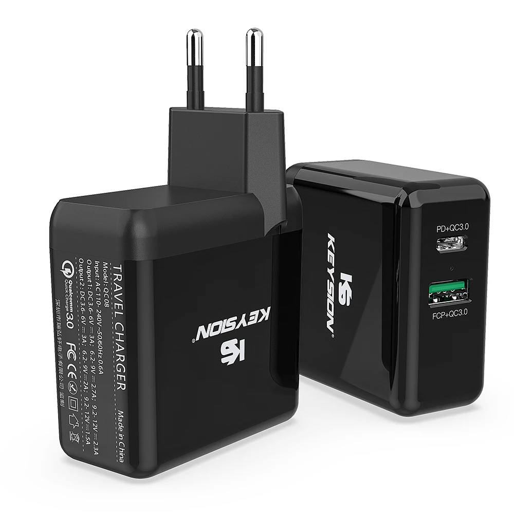 Европейский Союз (ЕС) KEYSION 2 Порты и разъёмы USB C PD быстрая Зарядное устройство для iPhone 11 Pro Max XR XS 36W быстрое зарядное устройство Charge3.0 настенный usb-адаптер Зарядное устройство для samsung Xiaomi Redmi - Тип штекера: Европейский Союз (ЕС)