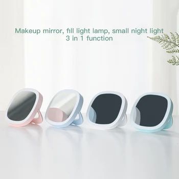

Mini Usb Mirror square Shape With Led Light Girl Mini Portable Mirror Pocket Makeup Cosmetics Compact Mirrors