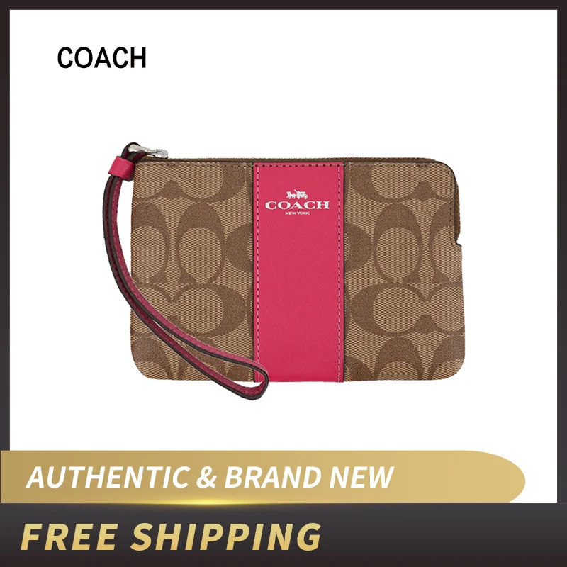 

Coach Crossgrain Leather Corner Zip Wristlet Wallet F58035