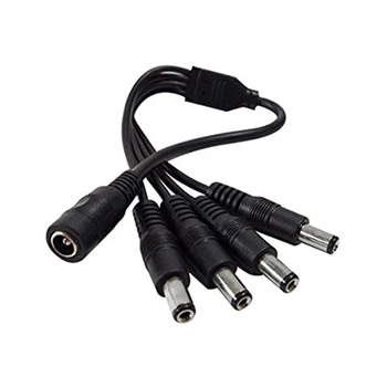 

Adapter Cable DC 1 to 4 Power Splitter Pigtail Supply 35cm 12V 5A for CCTV Camera Cord Office 5.5x2.1mm Branch Power