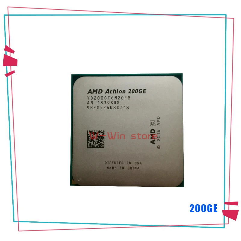 

AMD Athlon 200GE X2 200GE 3.2 GHz Dual-Core Quad-Thread CPU Processor YD200GC6M2OFB Socket AM4