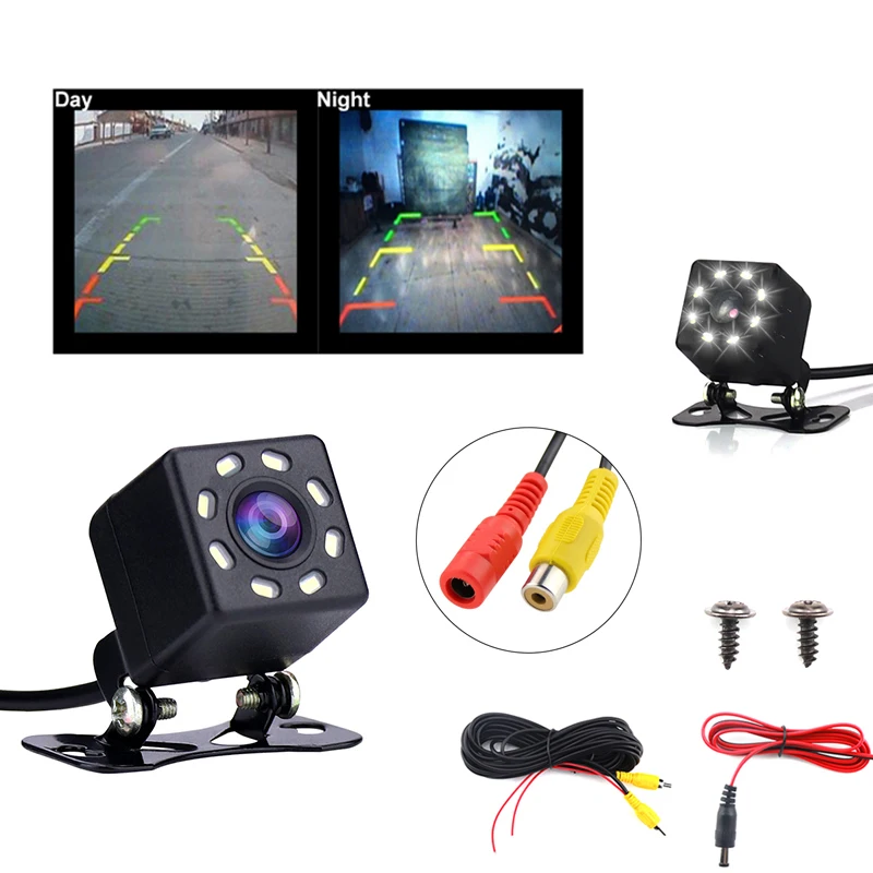 

Car Rear View Camera 4 LED Night Vision Reversing Auto Parking Monitor CCD Waterproof 170 Degree HD Video