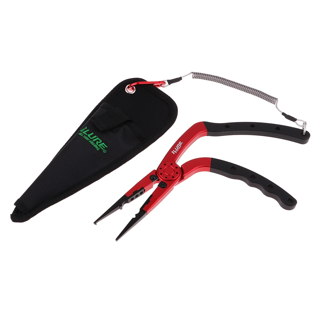 Многофункциональные Нескользящие рыболовные плоскогубцы, инструмент для удаления рыболовных крючков, разделенное кольцо с оболочкой и Спиральный шнур