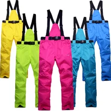 Новые зимние лыжные штаны для мужчин и женщин, двухбортные ветрозащитные водонепроницаемые теплые плотные лыжные штаны