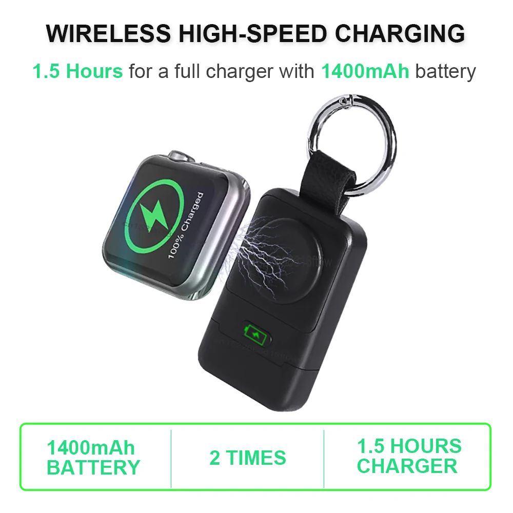 Tragbar Magnéitesch Kabellos Ladegerät Powerbank Dockingstativ Type-C USB Interface Fir iWatch 7 SE 6 5 4 3 2 1_voghion.com