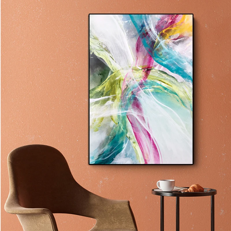 

Oil Print Canvas Painting Abstract Colorful Line Art Wall Pictures for Living Room Cuadros Home Decor Posters and Prints Unframe