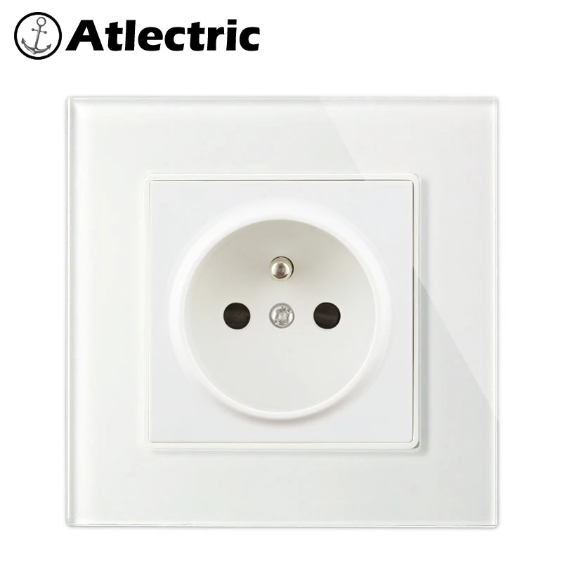 Atlectric ЕС FR стандартная настенная розетка 16A закаленное стекло панель USB зарядное устройство розетка 86 мм* 86 мм розетка электрион вилка