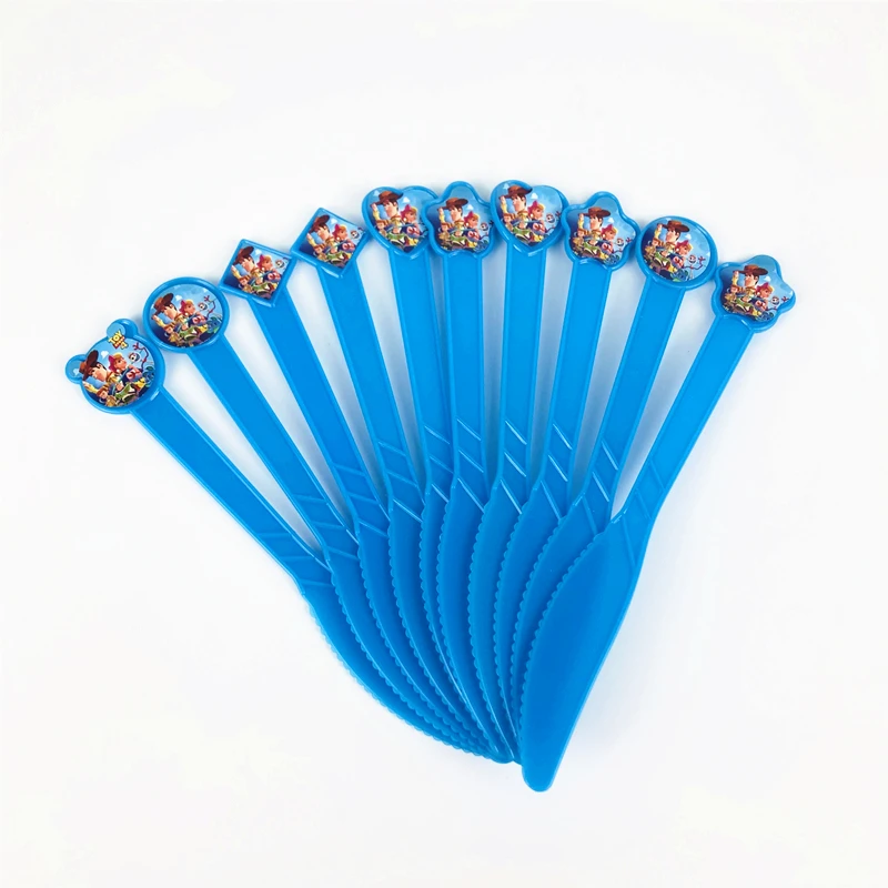Knife-10pcs Disney Toy Story 4 Мальчик Дети украшения для вечеринки, дня рождения бумажные стаканчики и тарелки детский душ для 10 человек Одноразовые столовые принадлежности - Цвет: Knife-10pcs