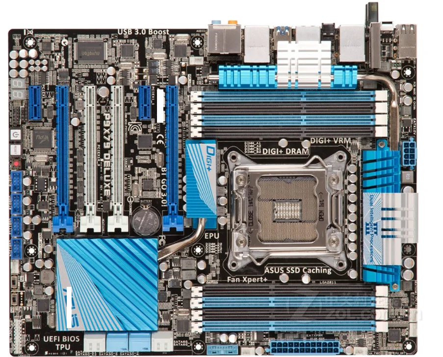 original motherboard P9X79 Deluxe DDR3 LGA 2011 for i7 CPU USB2.0 USB3.0 64GB X79 Desktop | Компьютеры и офис