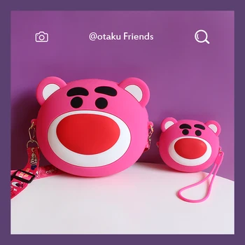 

Fashion Cute Cartoon Mobile Phone Bag Silicone Coin Purse Female Messenger Bag Shoulder Bag Student Chain Strap Crossbody Bags