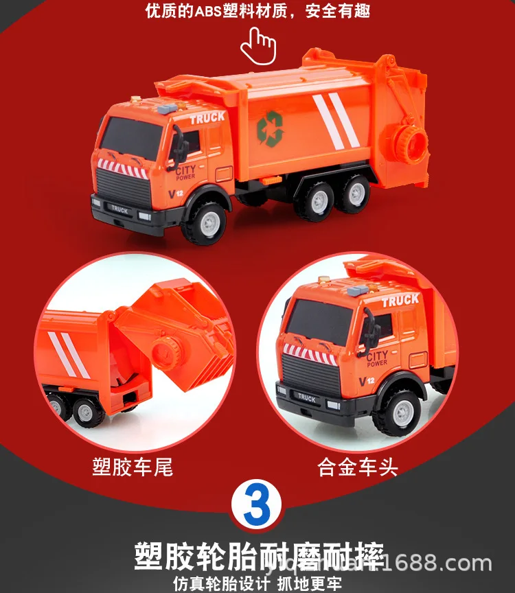 Dong bao Red-детская игрушка, раздвижная модель автомобиля из сплава, городская санитарная серия, сцена модели набора