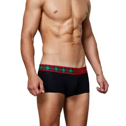 Новинка, хлопковые мужские сексуальные боксеры, шорты, нижнее белье, модные рождественские фестивальные трусы для мужчин, calson homme-3 цвета на