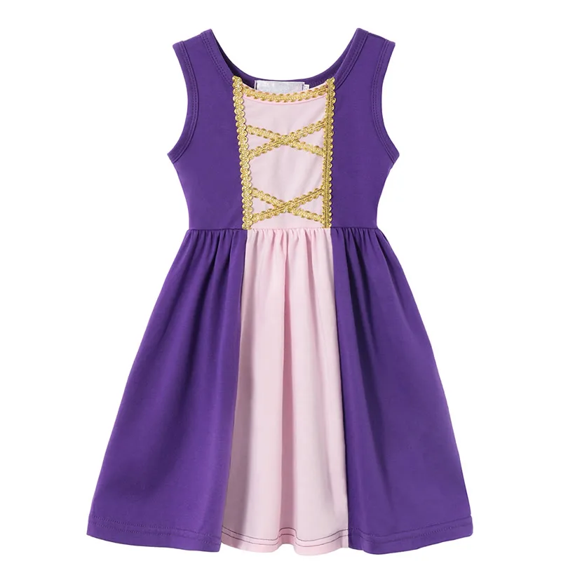 Rapunzel Dress H Детское запутанное платье принцессы Рапунцель для девочек, фиолетовые кружевные вечерние костюмы на выпускной, Хэллоуин, бальное платье, свадебное платье с цветочным узором для девочек - Цвет: Rapunzel Dress H