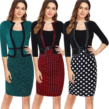 

BGW HT41017 Pencil Straight Cocktail Dresses Three Quarter Sleeves 2020 New Elegant Платья Короткие На Вечер
