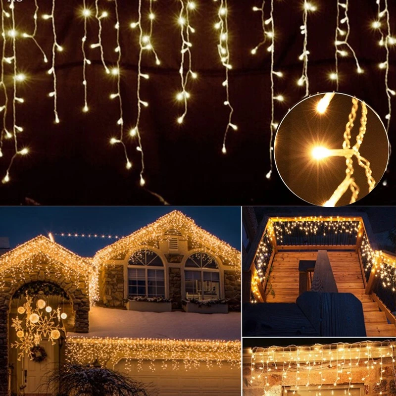 New Year Decoration House 5M 216leds Icicle String Lights Flashing Wave 0.5 0.7m Droops Festoon LED Lights EU Plug Home Decor|Lighting Strings| - AliExpress New Year Decoration House 5M 216leds Icicle String Lights Flashing Wave 0.5 0.7m Droops Festoon LED Lights EU Plug Home Decor|Lighting Strings| - AliExpress
