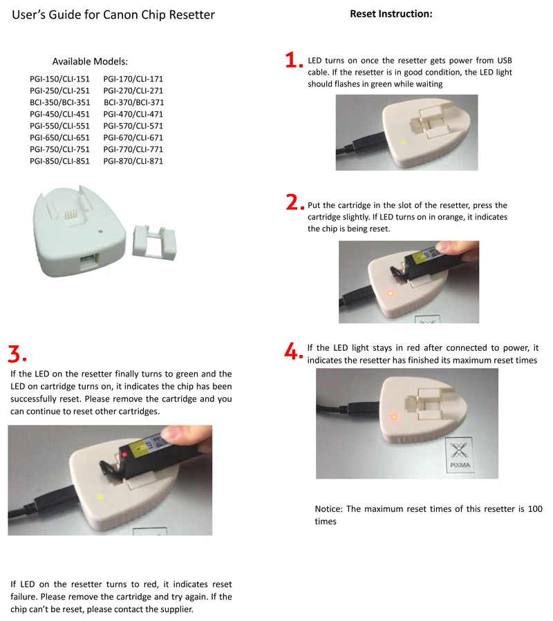 USB чип Resetter для Canon PGI-570 CLI-571 для Canon PIXMA MG5750 MG5751 MG6850 MG7750 7751 принтер чернильный картридж Resetter